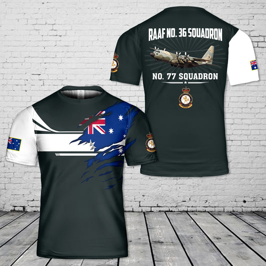 Custom Name RAAF No. 36 Squadron C-130H Hercules 3D T-Shirt
