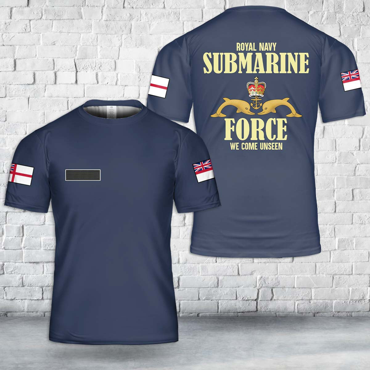 Custom Name Royal Navy Submarine Service T-Shirt 3D