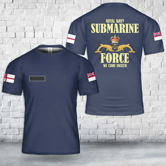 Custom Name Royal Navy Submarine Service T-Shirt 3D