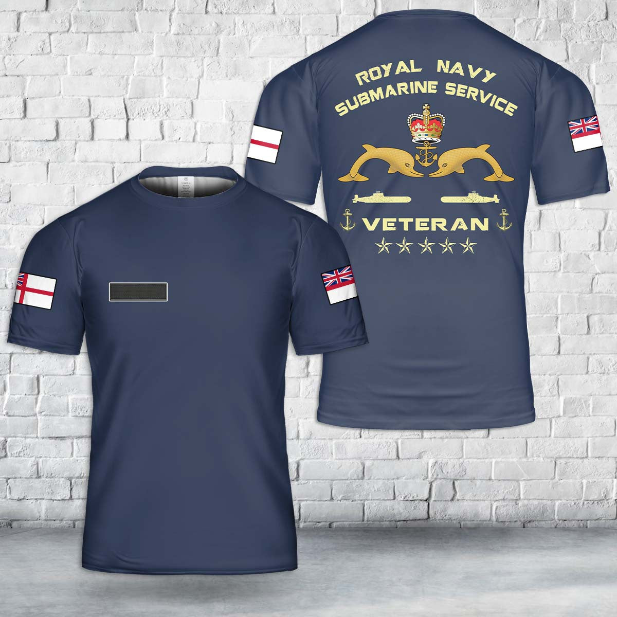 Custom Name Royal Navy Submarine Service Veteran T-Shirt 3D
