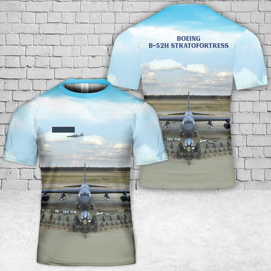 Custom Name US Air Force Boeing B-52H Stratofortress T-Shirt 3D