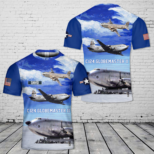 Custom Name US Air Force C-124 Globemaster II Old Shaky 3D T-shirt