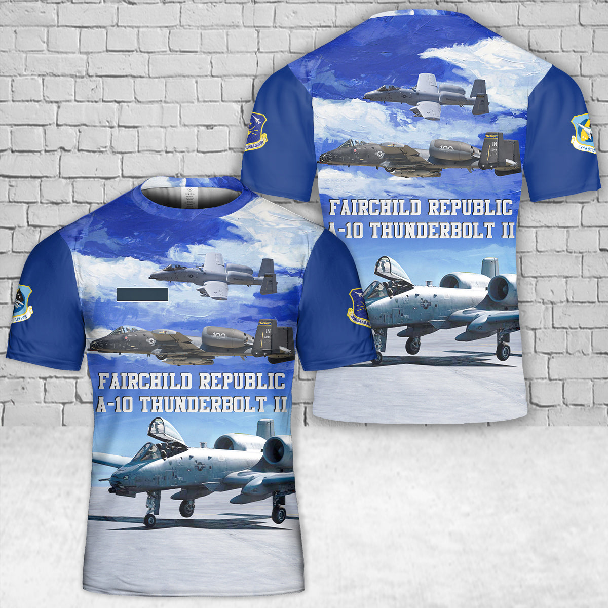 Custom Name US Air Force Indiana Air National Guard 122nd Fighter Wing Fairchild Republic A-10 Thunderbolt II T-Shirt 3D