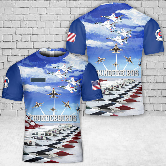 Custom Name US Air Force Thunderbirds T-Shirt 3D