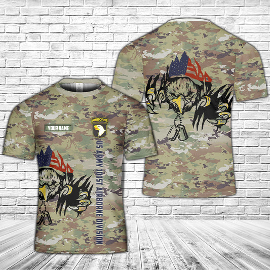 Custom Name US Army 101st Airborne Division Screaming Eagles 3D T-Shirt