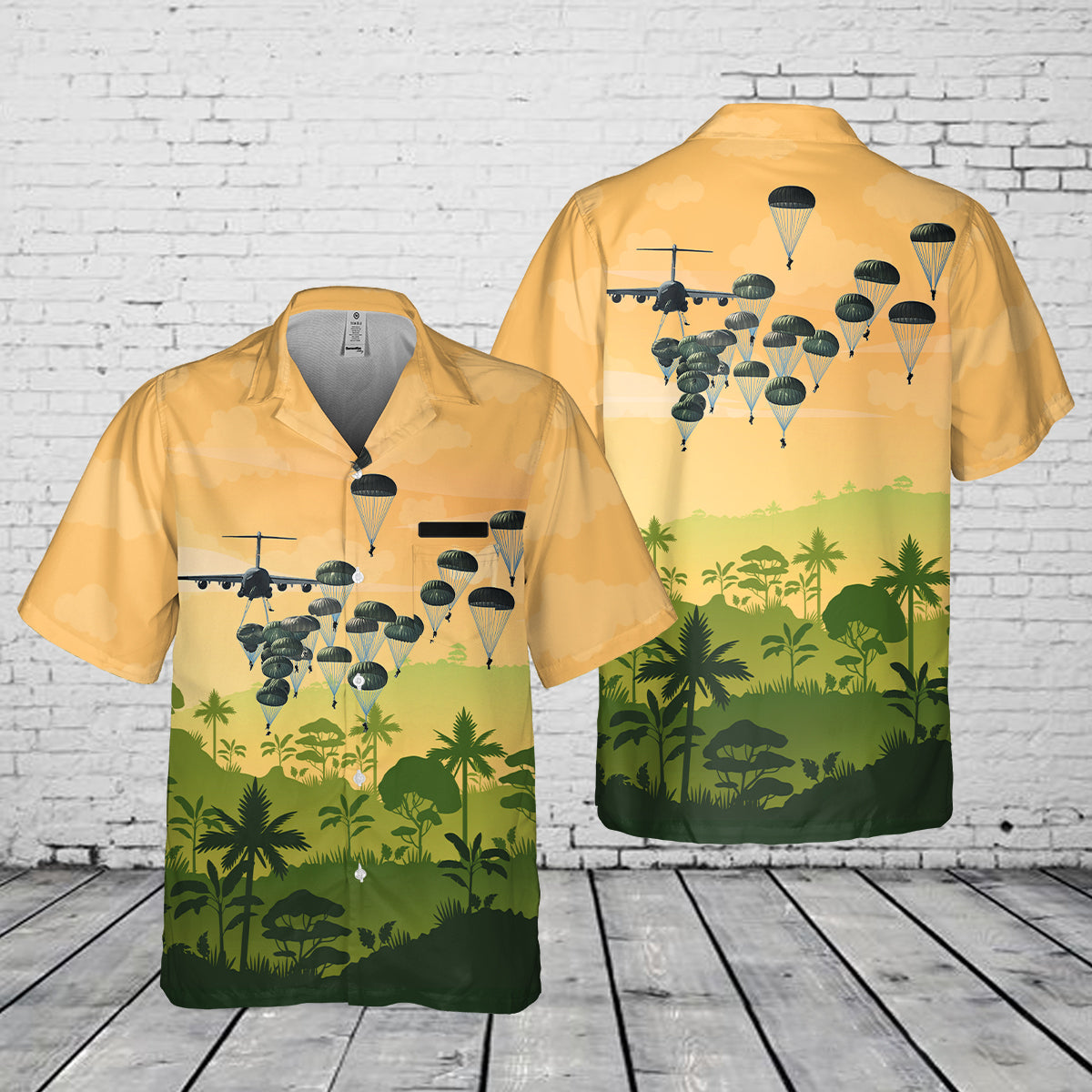 Custom Name US Army Paratroopers With The 82nd Airborne Division Parachute Pocket Hawaiian Shirt