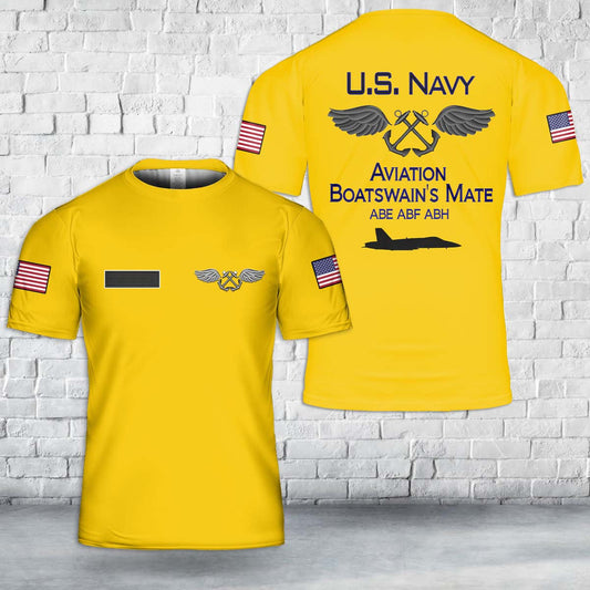 Custom Name US Navy Aviation Boatswain's Mates T-Shirt 3D