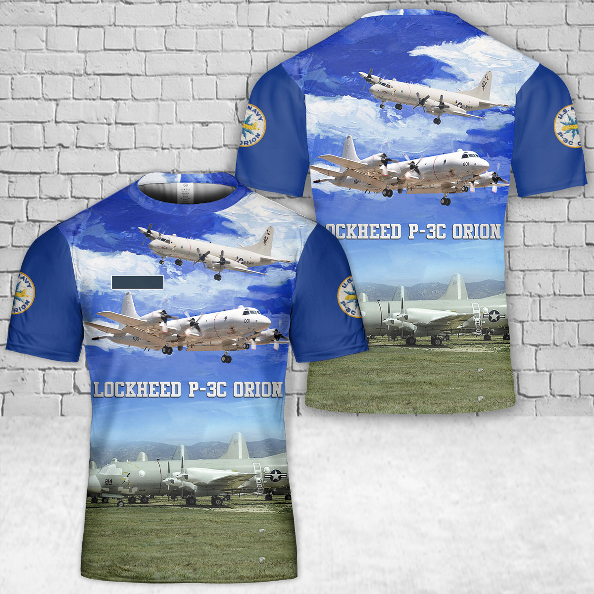 Custom Name US Navy Lockheed P-3C Orion T-Shirt 3D