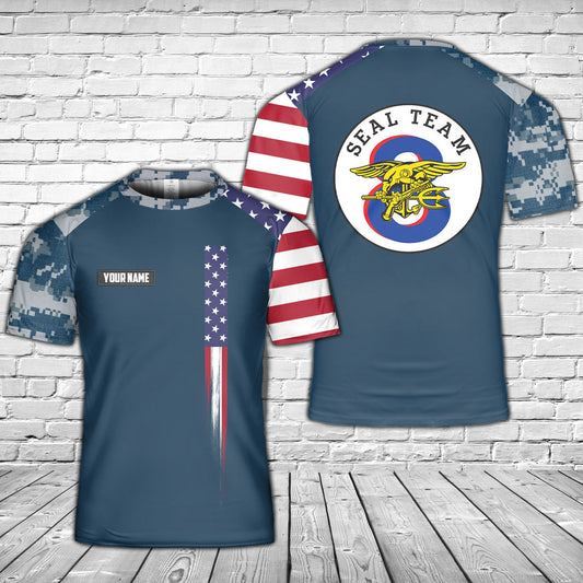 Custom Name US Navy SEAL Team 8 3D T-shirt