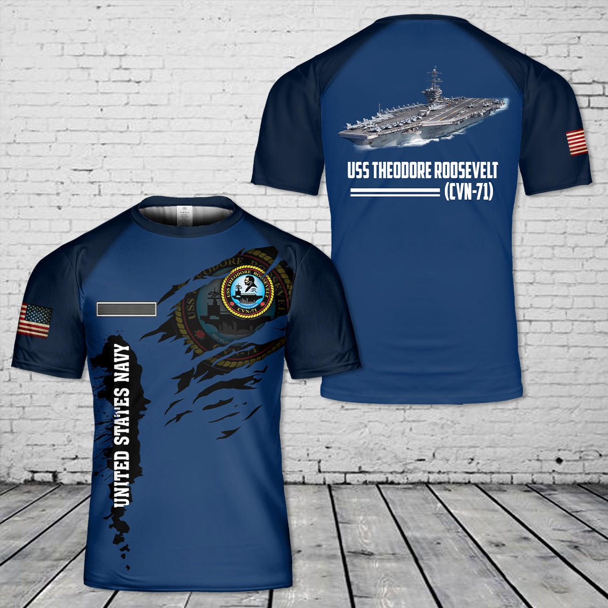 Custom Name US Navy USS (CVN-71) T-Shirt 3D