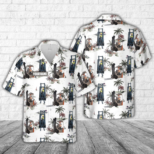 Custom Name & Image Forklift Hawaiian Shirt