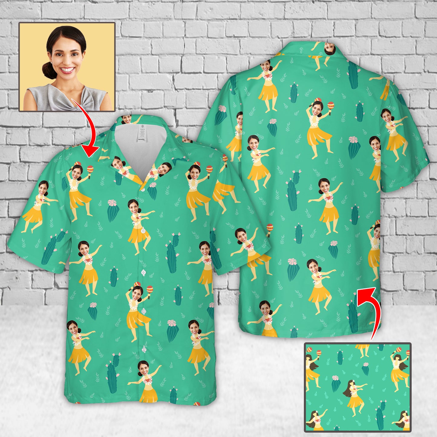 Custom Pattern & Face Funny Hawaiian Shirt