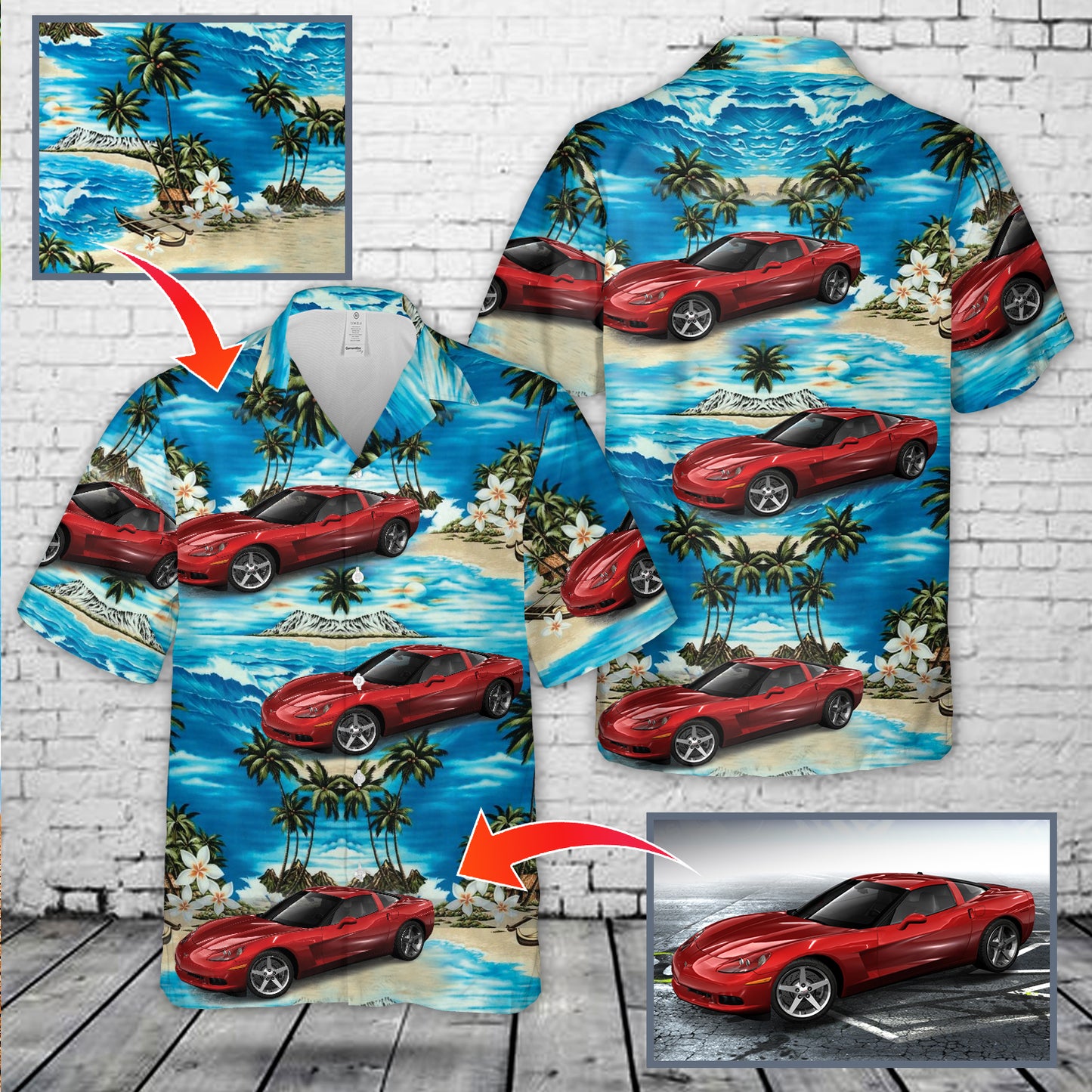 Custom Pattern & Image Chevrolet Corvette (C6) Hawaiian Shirt