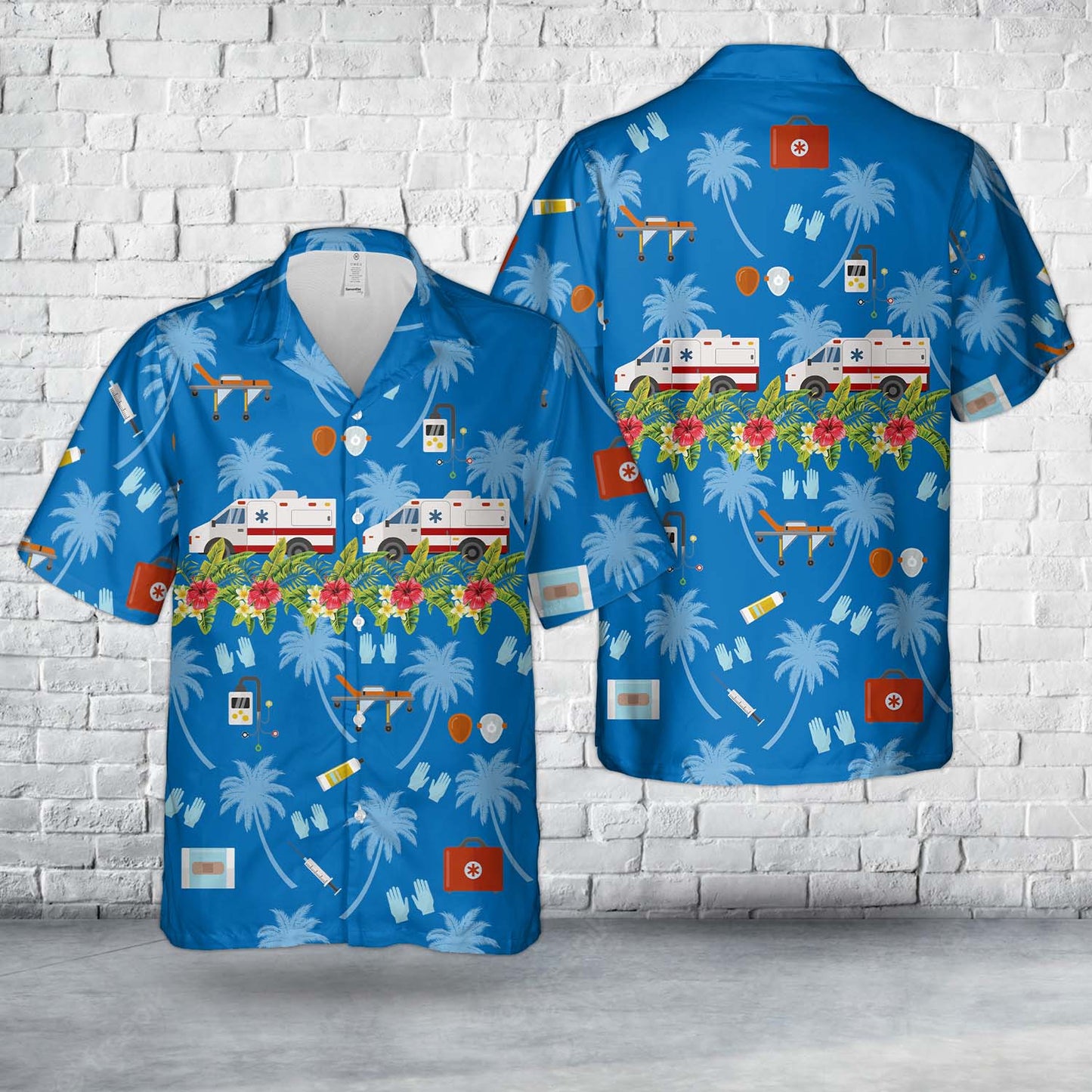 EMS Ambulance Hawaiian Shirt