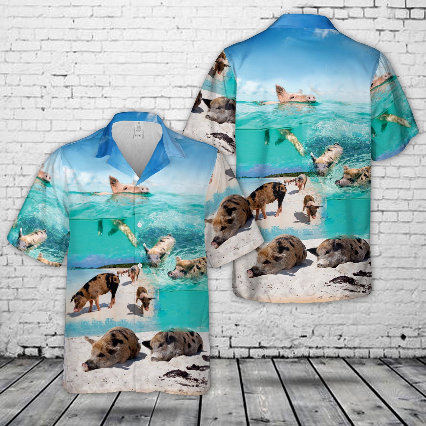 Exuma Cays Bahamas Pigs Hawaiian Shirt