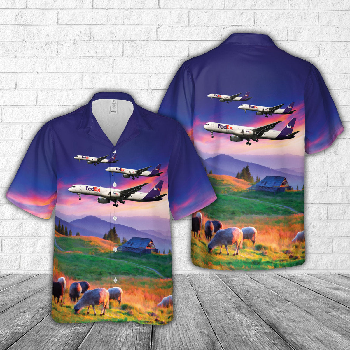 Fedex Express Boeing 757 Jager Hawaiian Shirt