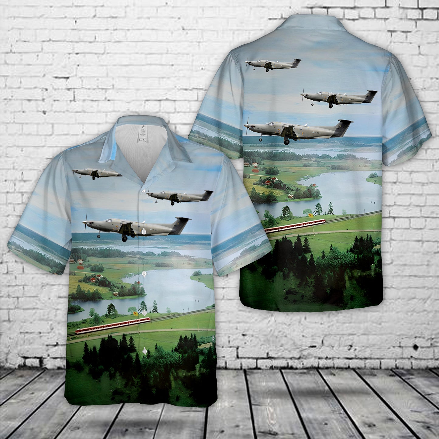 Finnish Air Force Pilatus PC-12/47E Hawaiian Shirt