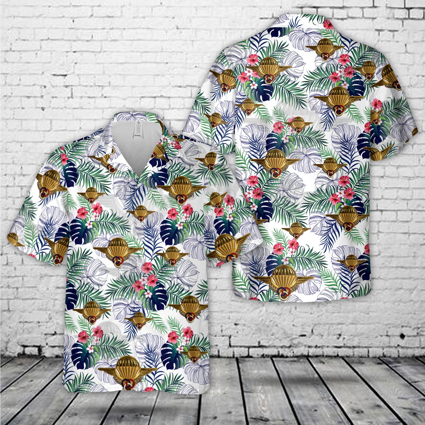 French Armed Forces ParatrooVper Moniteur Brevet Hawaiian Shirt