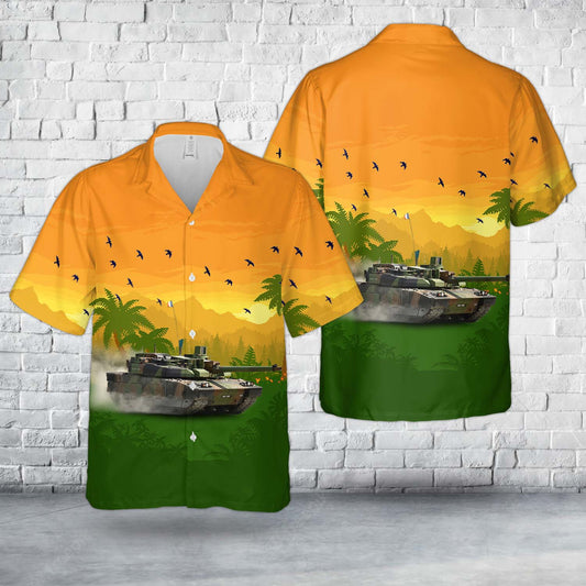 French Army 1er Regiment de Chasseurs (1st Hunter Regiment) Leclerc tank Hawaiian Shirt