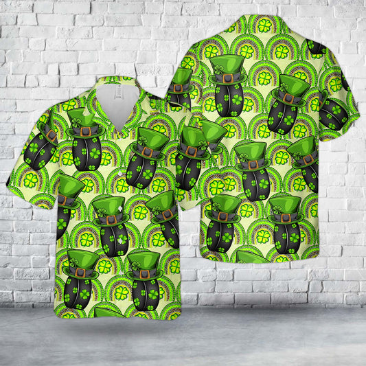 Hockey Ball Shamrock St Patricks Day Hawaiian Shirt