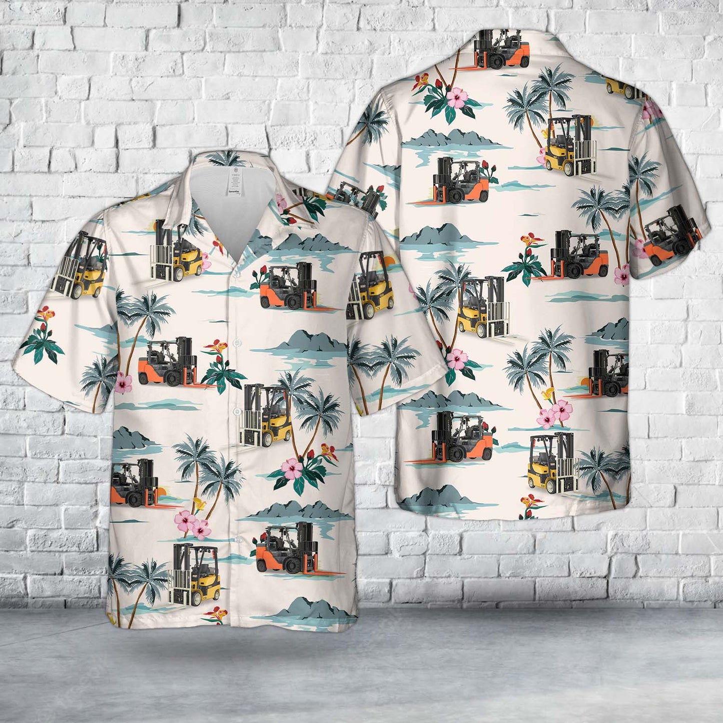 Internal Combustion Cushion Forklift Hawaiian Shirt