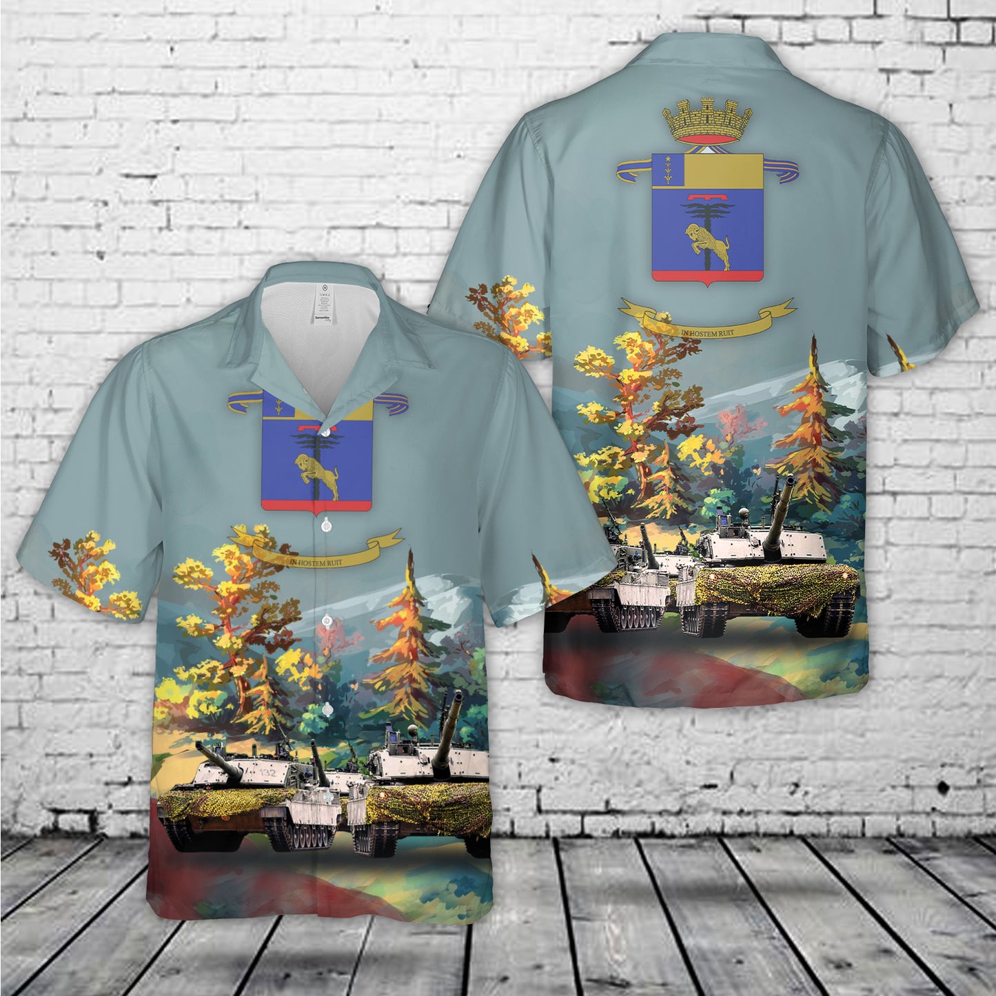Italian Army 132nd Tank Regiment Ariete main battle tanks Hawaiian Shirt