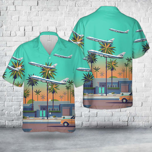 KLM Royal Dutch Airlines "Mississippi" Boeing 747-206B PH-BUA Hawaiian Shirt
