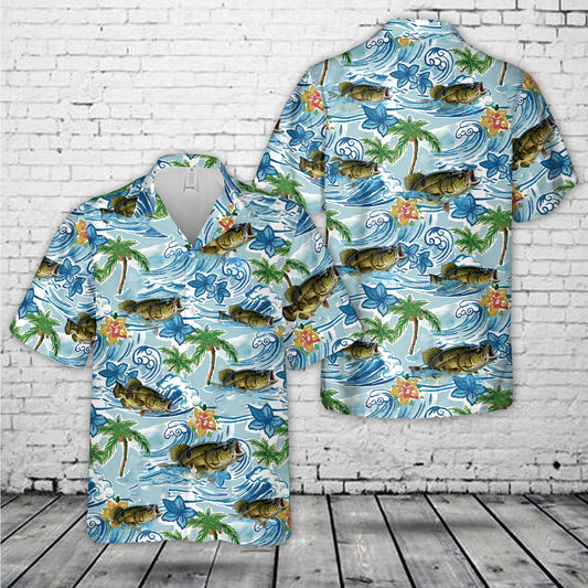 Large Mouth Bass On The Lake Hawaiian Shirt