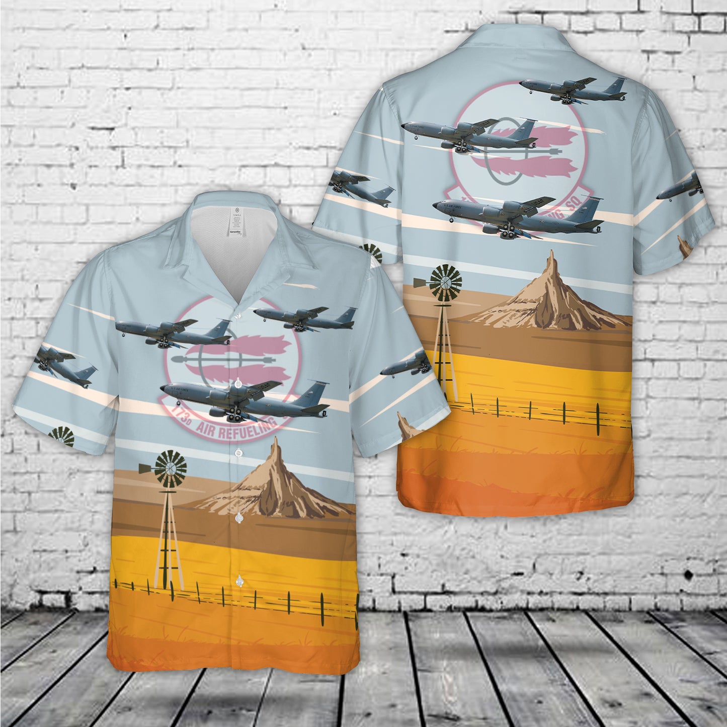 Nebraska Air National Guard 173d Air Refueling Squadron Boeing KC-135 Stratotanker Hawaiian Shirt
