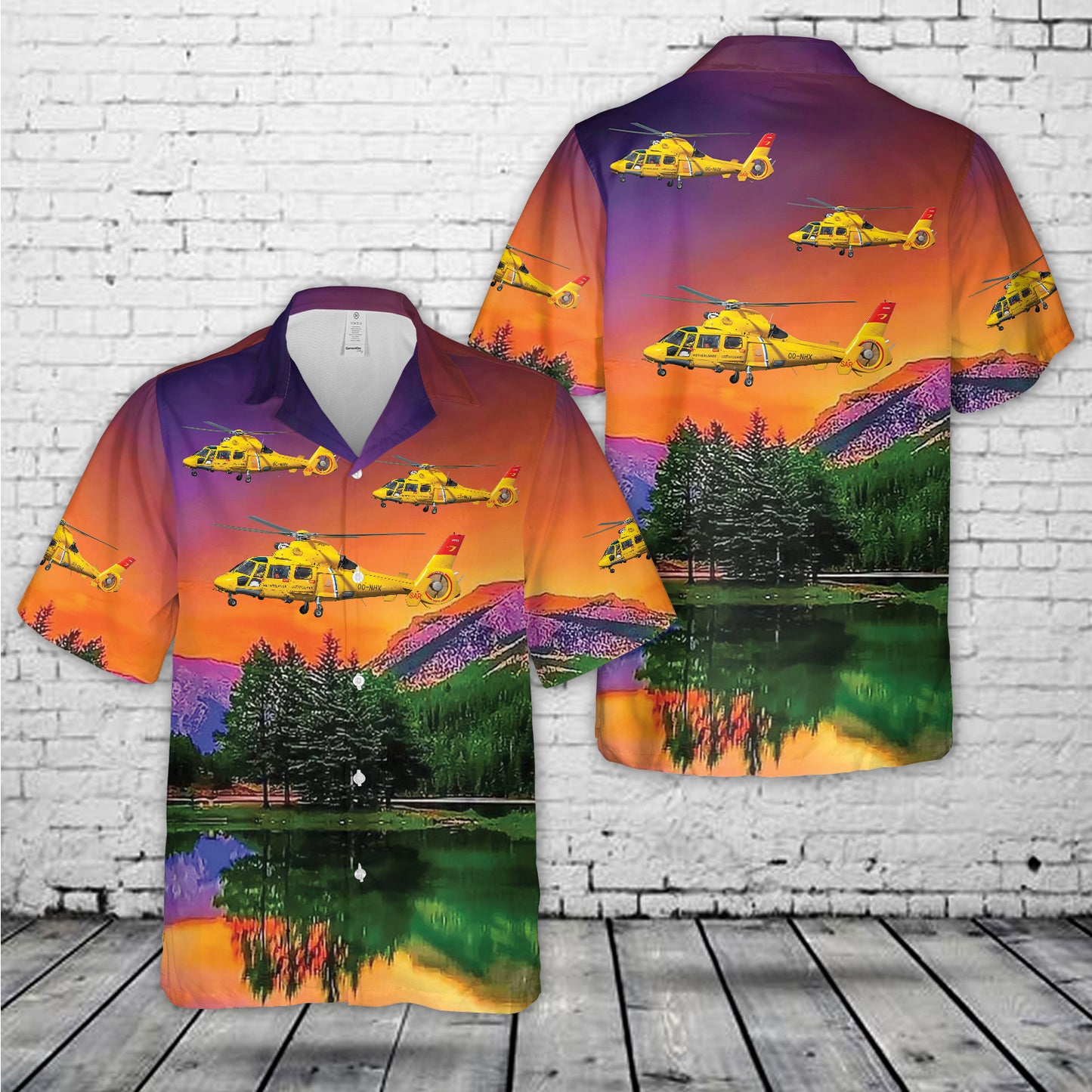 Netherlands Coast Guard Aérospatiale SA 365N3 Dauphin 2 Hawaiian Shirt