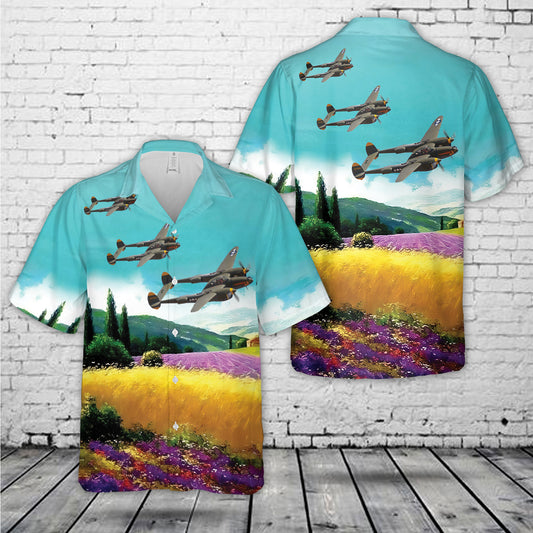P-38 Lightning ''Tangerine'' Hawaiian Shirt