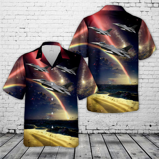 Portuguese Air Force 201 Squadron F-16 Fighting Falcon Hawaiian Shirt