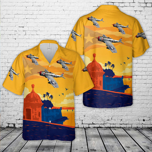 Puerto Rico Air National Guard P-47N Hawaiian Shirt