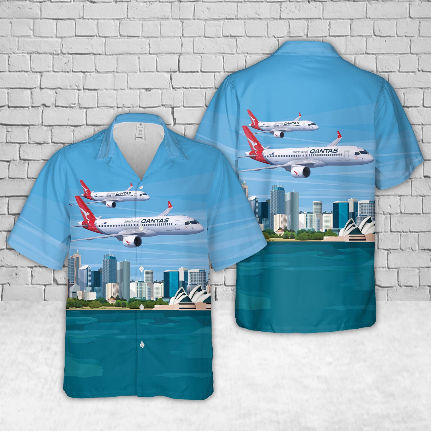 Qantas Airbus A220 Hawaiian Shirt
