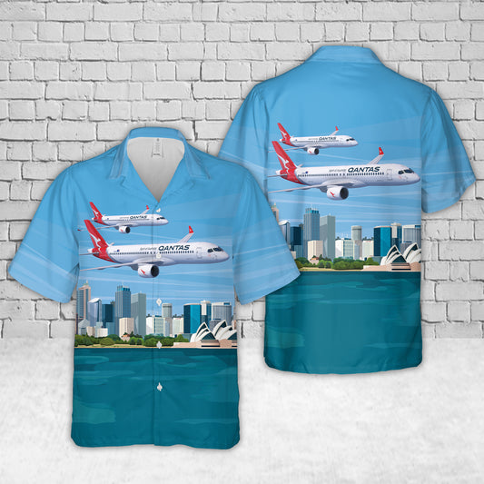 Qantas Airbus A220 Hawaiian Shirt
