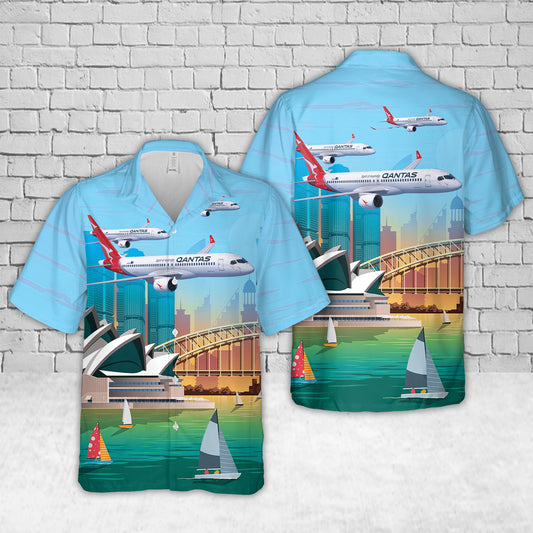 Qantas Airbus A220 Hawaiian Shirt