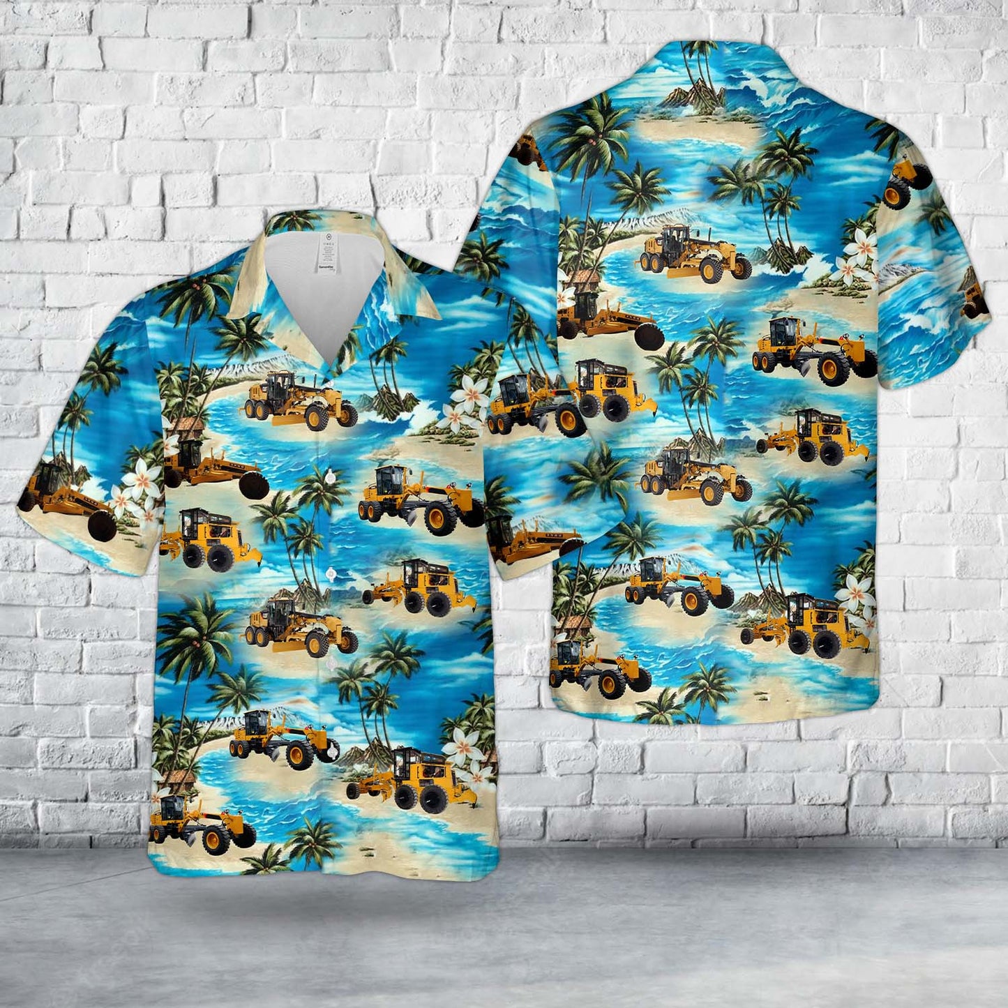 Road Construction Machine Motor Grader Hawaiian Shirt