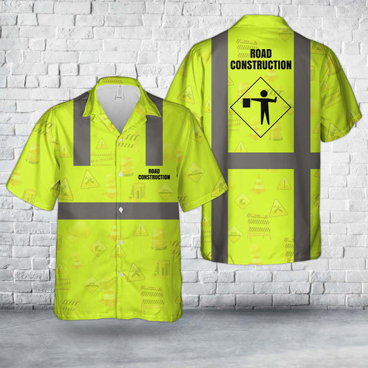 Road Construction Sign Hawaiian Shirt