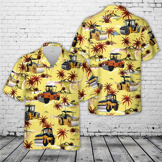 Road Construction Tandem Road Roller Hawaiian Shirt