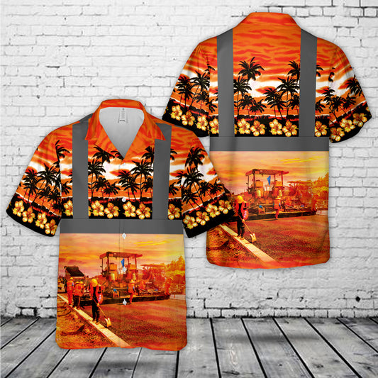 Road Construction Tropical Hawaiian Shirt