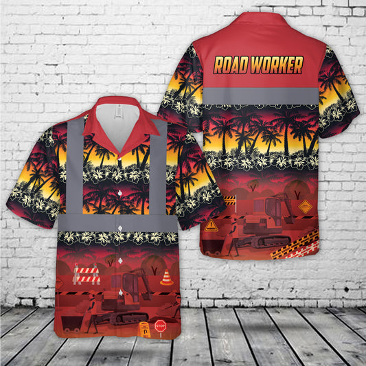 Road Worker Tropical Hawaiian Shirt