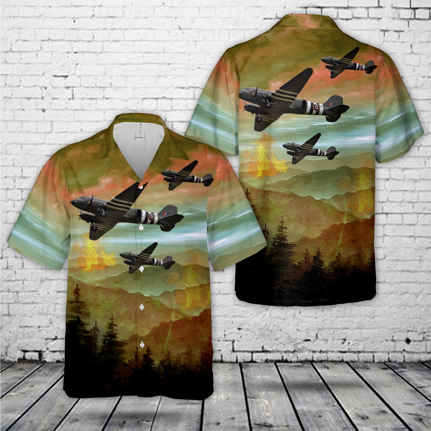 Royal Air Force Battle of Britain Memorial Flight DC-3 Dakota Hawaiian Shirt