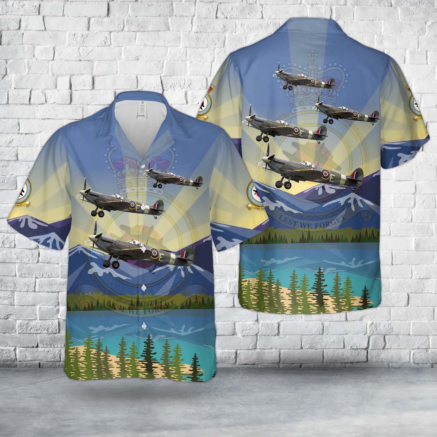 Royal Air Force "Battle of Britain Memorial Flight" Supermarine Spitfire Mk.VB AB910 Hawaiian Shirt