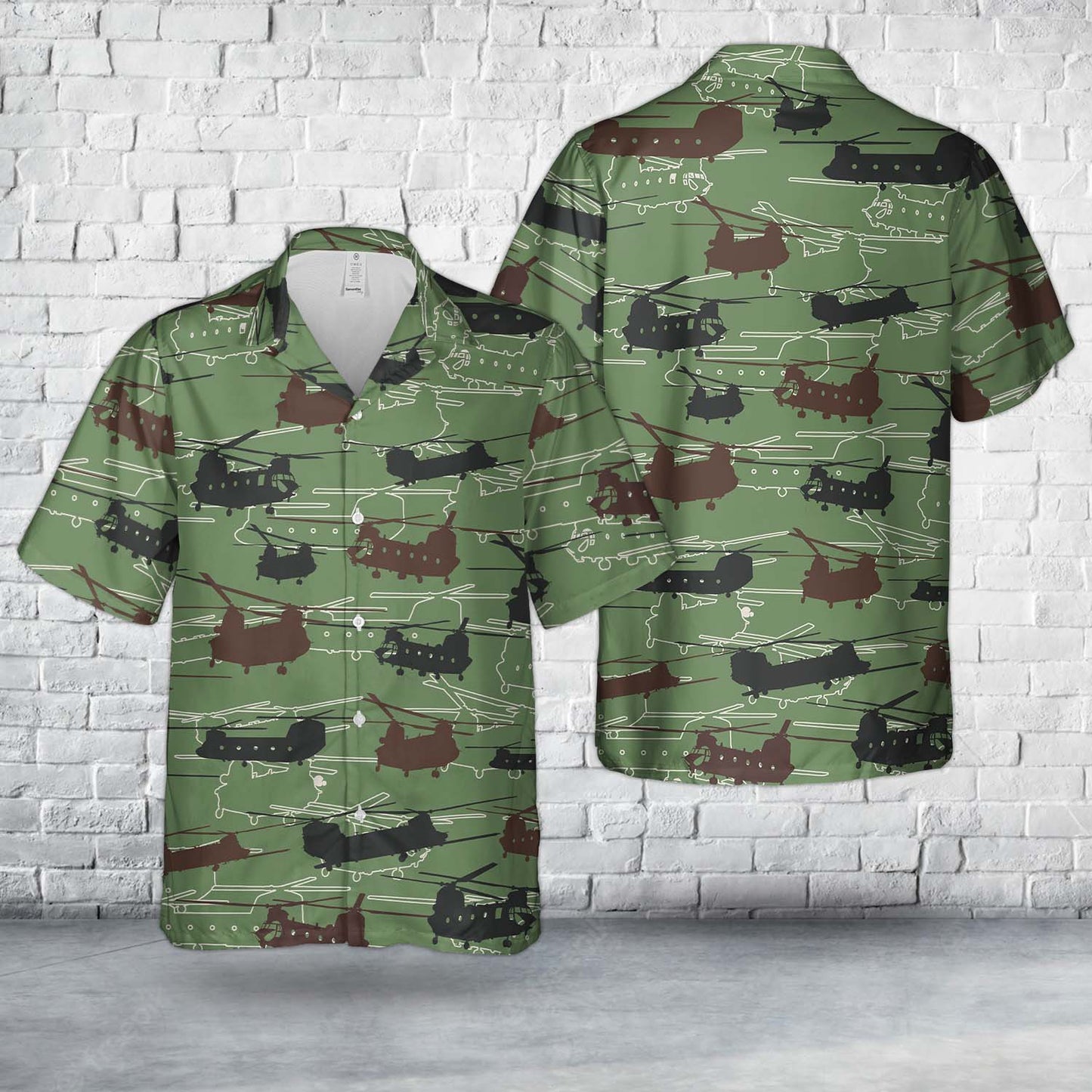 Royal Air Force Boeing Chinook Silhouette Hawaiian Shirt