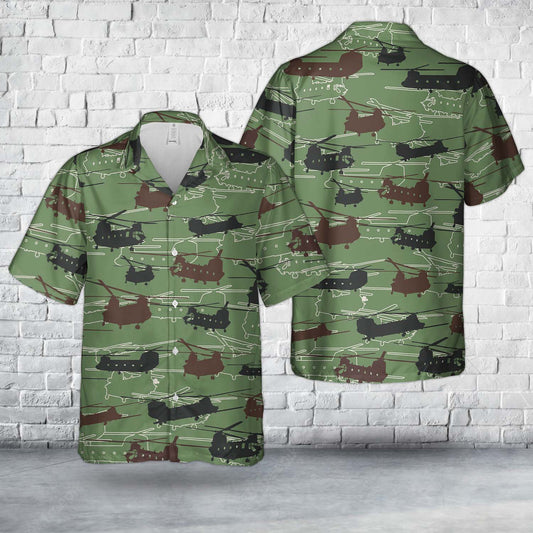 Royal Air Force Boeing Chinook Silhouette Hawaiian Shirt