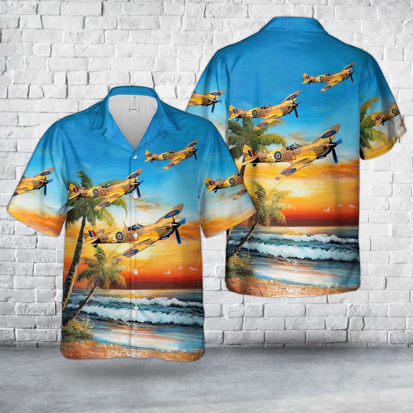 Royal Air Force "Battle of Britain Memorial Flight" Supermarine Spitfire LF.IXc MK356 Hawaiian Shirt