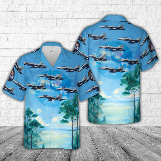 Royal Australian Air Force FA-18 Hornet No. 3 Squadron Hawaiian Shirt