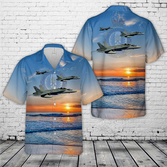 Royal Australian Air Force F/A-18 Hornet Of No. 3 Squadron RAAF Hawaiian Shirt
