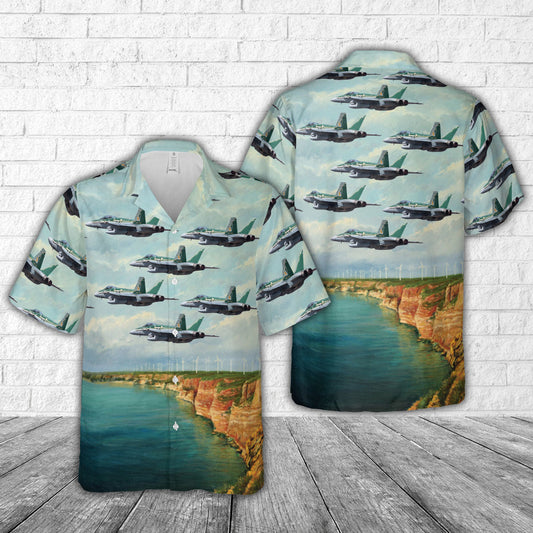 Royal Australian Air Force (RAAF) 77SQN 70th Anniversary scheme Hawaiian Shirt