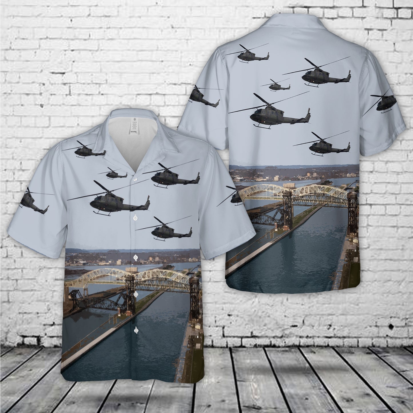Royal Canadian Air Force Bell CH-146 Griffon Over Sault Ste. Marie, Ontario Hawaiian Shirt